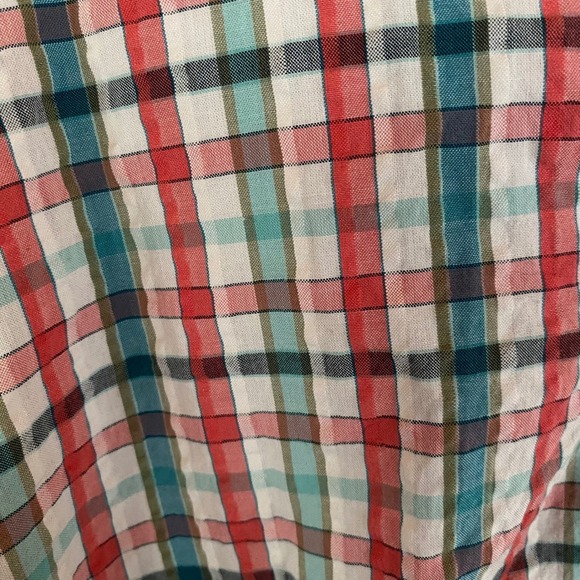 L.L. Bean XXL Organic Cotton Seersucker Plaid Button Down Shirt Traditional Fit - Picture 6 of 6